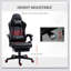 Fauteuil de jeu en cuir polyuréthane de bureau de course à dossier haut avec repose-pieds pivotant et support lombaire, hauteur réglable, noir