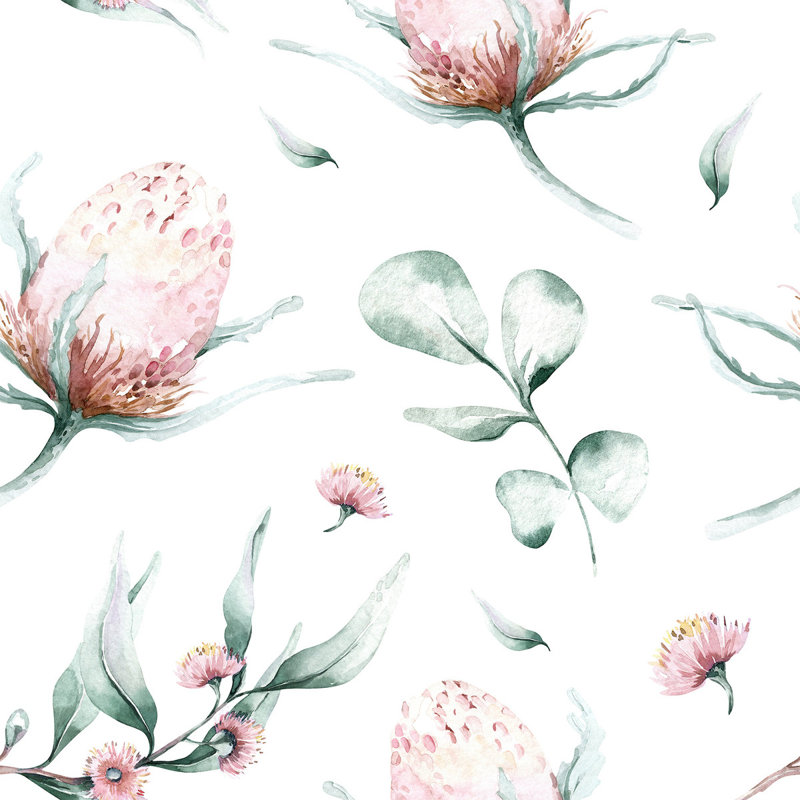 Pink Flowers Wallpaper Peel And Stick And Prepasted (PP)_F1366, 10.42" W x 2.08" L