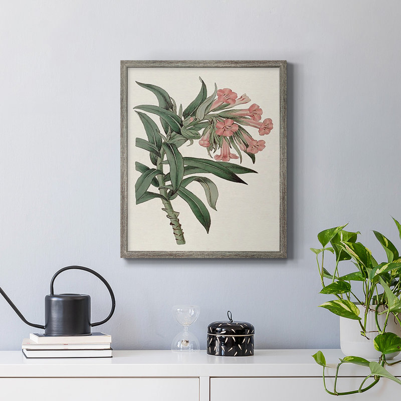 Toile encadrée rose Premium Floral Mix VI - prête à être accrochée, Argent patiné, H 24 po x l 20 po