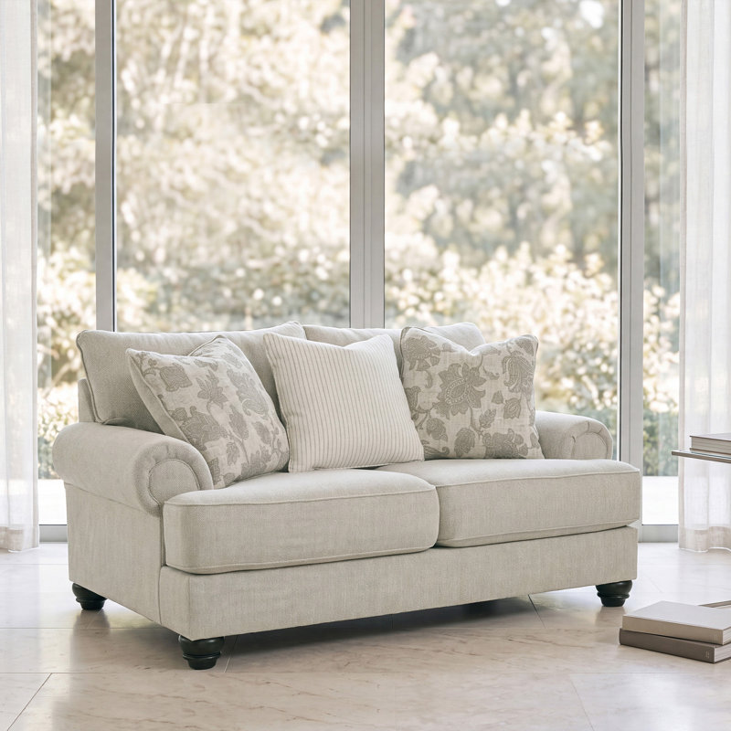 Asanti 71'' Round Arm Loveseat with Reversible Cushions