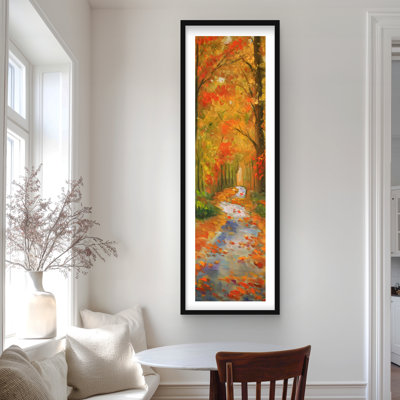 Autumn Trail - Trees Landscapes Framed Matted Print Decor