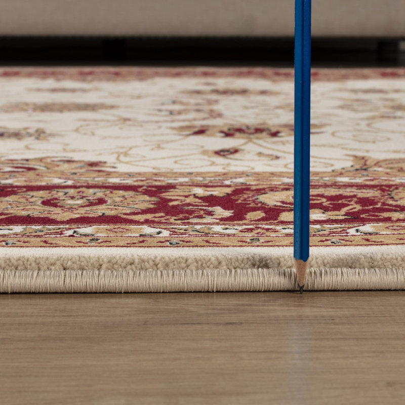 2 Ft X 3 Ft Area Rug (19), Ivory/Red, Rectangle 2' x 3'