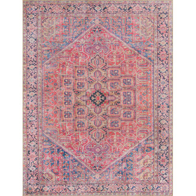 Tapis traditionnel de couleur rouge-bleu marine