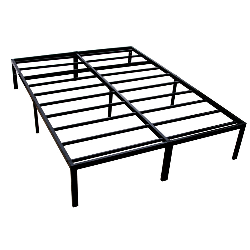 Modern Twin Black Steel Platform Bed Foundation, Strong And Frame, Under - Storage, Carries 2000 Pounds Heavy Duty, Clean Look, Storage Feature