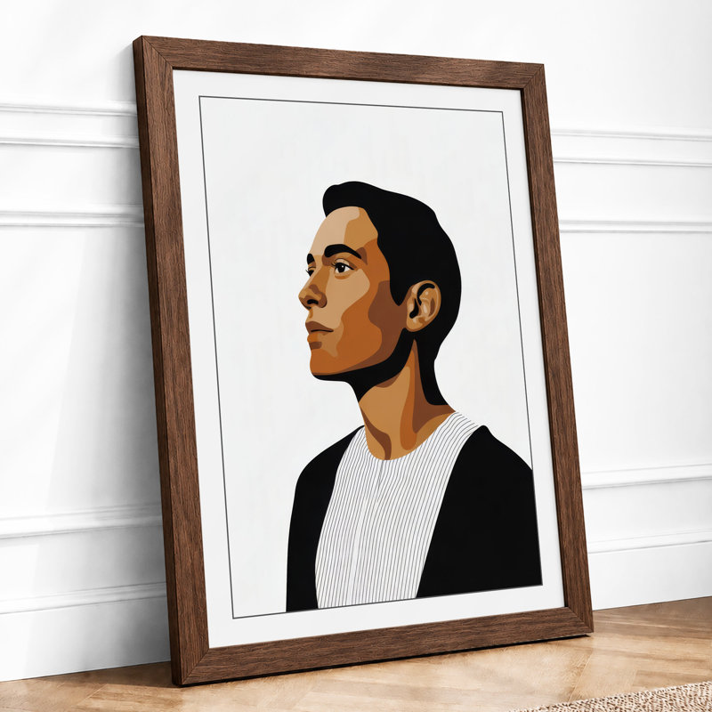 Profile In Contemplation Modern - Print, Walnut, A3 - 42.0 x 29.7 cm