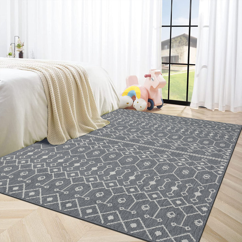 Tapis en polypropylène tissé à la machine Brunn, Rectangle 4 pi x 6 pi