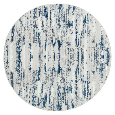 Tapis rond tissé bleu marine Milano
