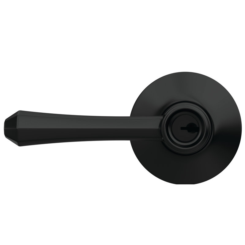 Dempsey Keyed Entry Lever with Plymouth Trim, Yes, Keyed Alike, Matte Black