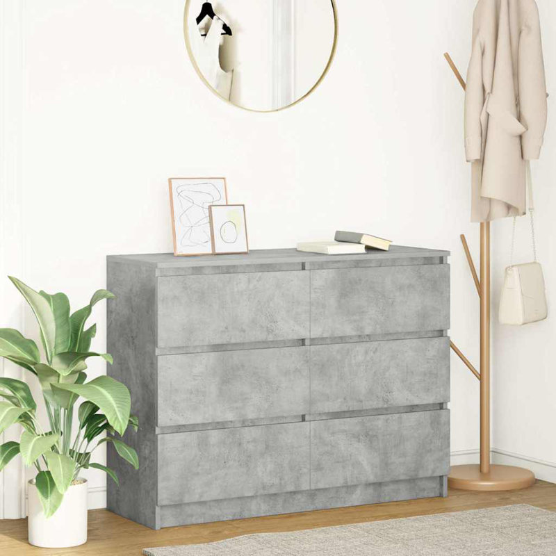 Sideboard 100X35x76 Cm Engineered Wood, Concrete Grey