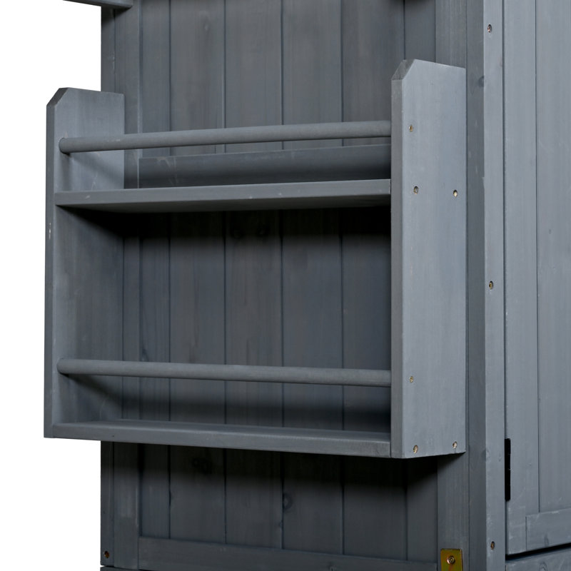 Îlot de cuisine extérieur moderne avec roulettes l 60,2 po, Gris