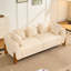 Canapé Cloud en bouclette de style moderne du milieu du siècle, 203 cm (80 po), canapé 3 places rembourré à assise profonde, coussins assortis, pour chambre, bureau, appartement, blanc-136165875-136165879