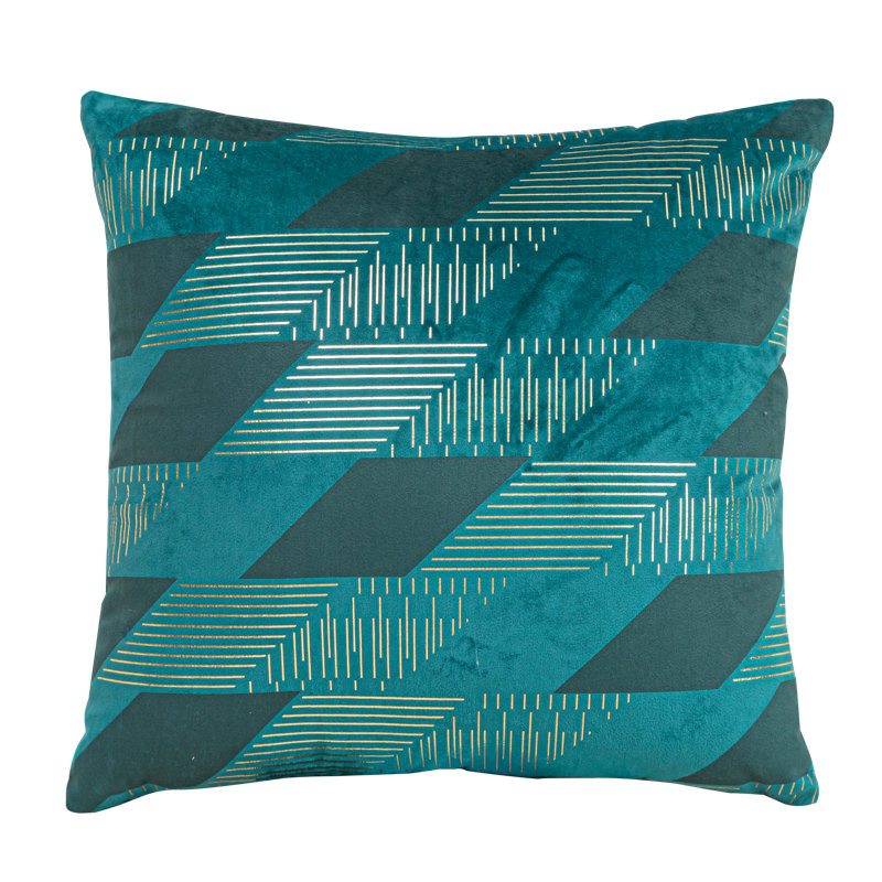 Housse de coussin carré en velours doré, Sarcelle