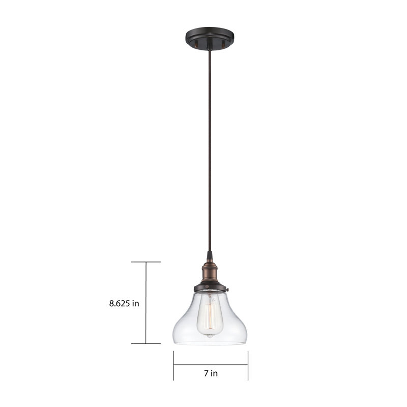 Eliziah 1 - Light Single Pendant, Rustic Bronze