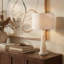 Lampe de table en nickel / blanc 28 po Chlori