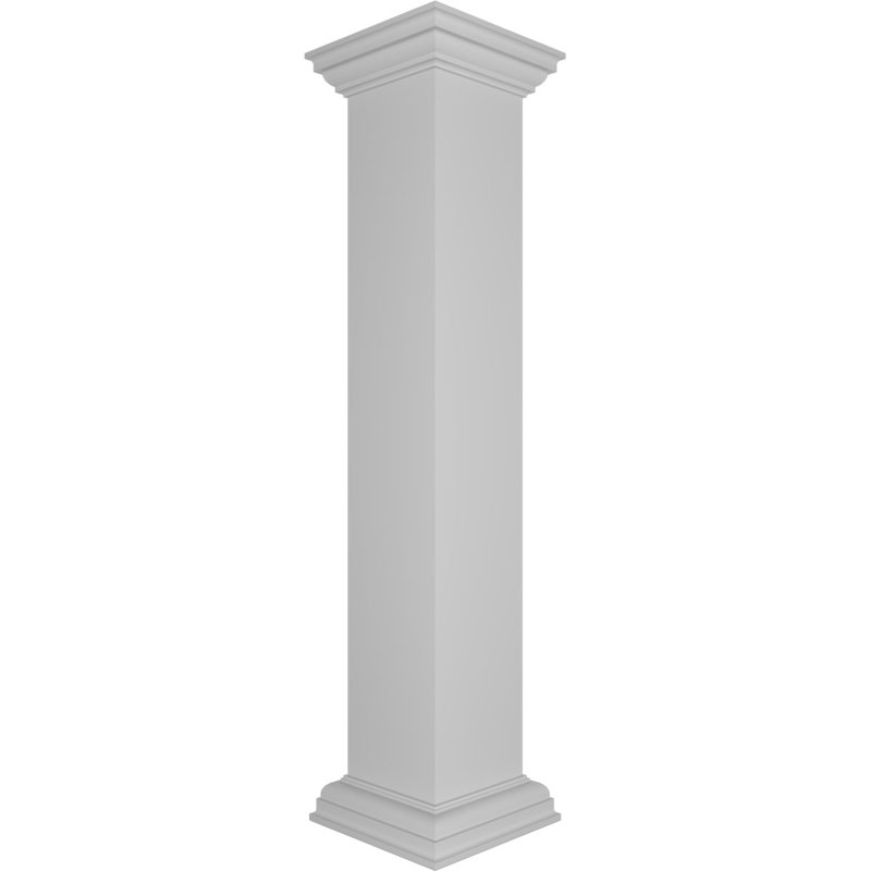 Poteau de poteau simple avec capitonnage et base (ensemble d'installation inclus), H 48 po x l 8 po x P 8 po