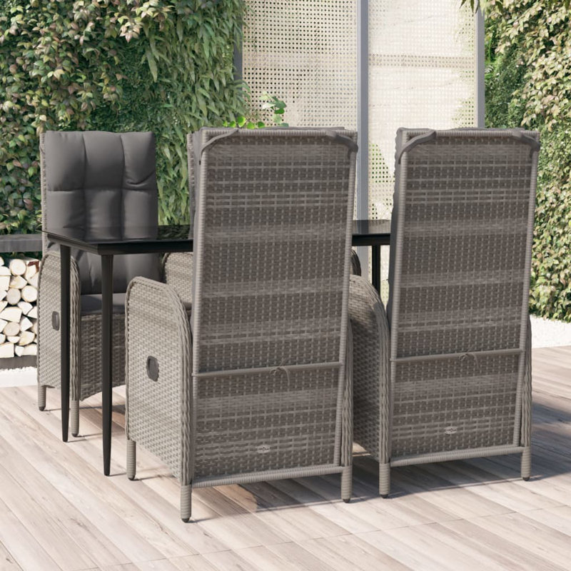 Ensemble repas d'extérieur Takeisha, Gris, 4, H 29,1 po x l 31,5 po x L 31,5 po
