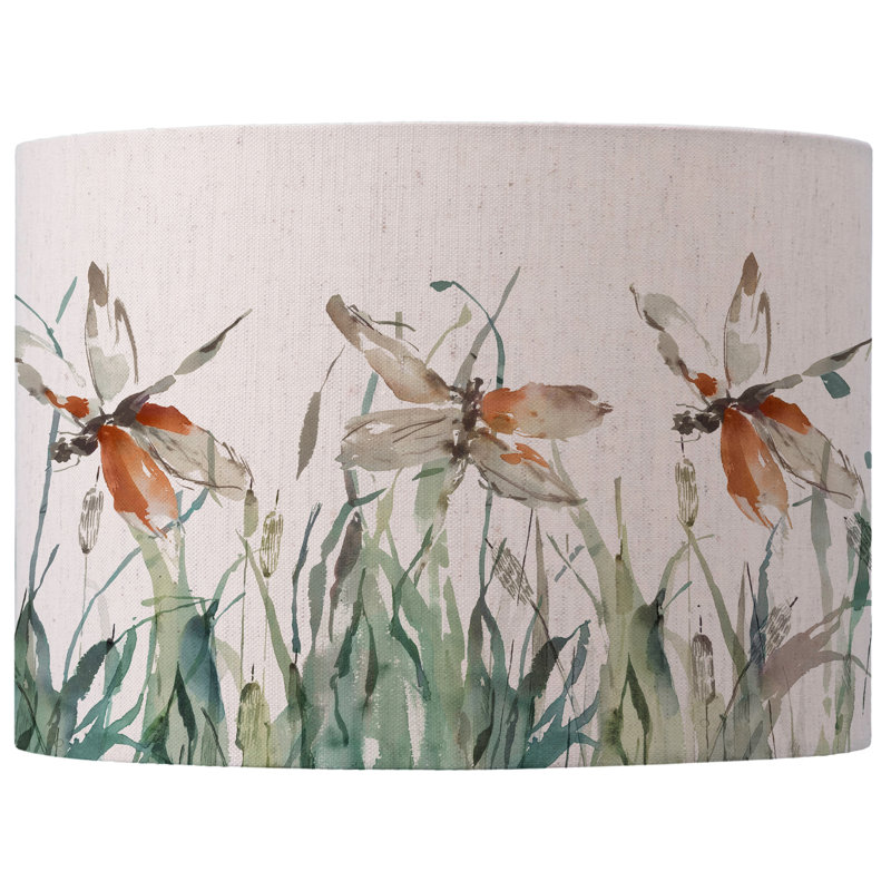 Cotton Round Lamp Shade ( Screw On ), 21cm H x 30cm W x 30cm D, Multicoloured