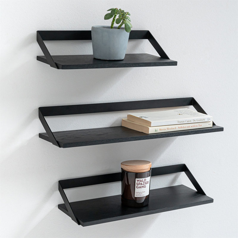 Wall Shelves| 3 Part Floating Shelves Set Made Of Metal And Real Wood Veneer | Wall Decor, Storage And Shelf For Living Room, Kitchen, Bedroom | Birch