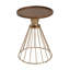 Table d'appoint en pin rétro, or antique et couleur naturelle