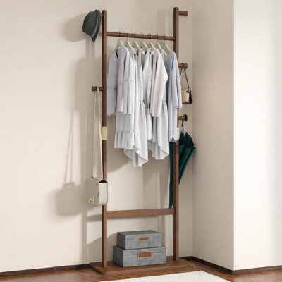 Solid Wood Coat Rack Hanger for Bedroom Entrance Living Room, Easy to Assemble