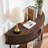 46.4" Farmhouse Half Moon Console Table With Fluted Sliding Doors and a Tambour Storage Cabinet-1719163005