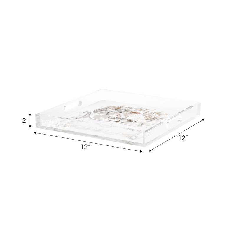 Acrylic Decorative Tray, 12"W x 12"D
