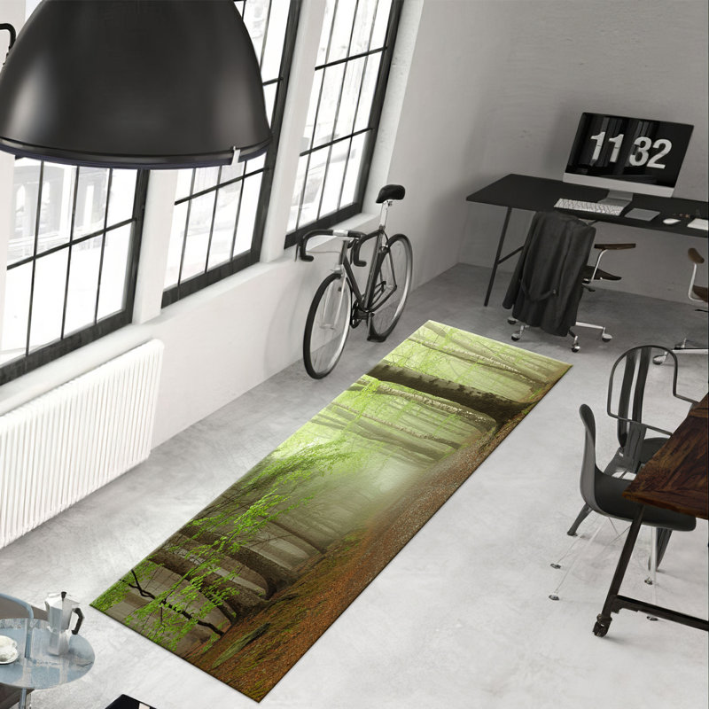 Chic Non-Woven Soft Printed Rug Featuring an Eye-Catching Modern Geometric Pattern for Enhancing Your Home Decor