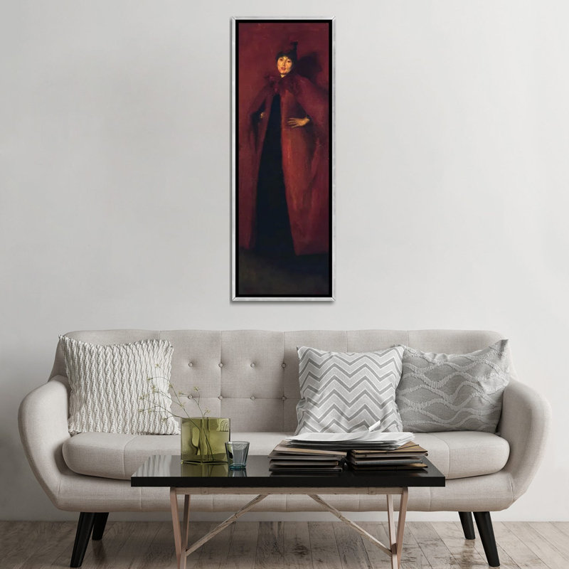 Harmony in Red Lamplight - reproduction d'art murale - toile encadrée, 60 po x 20 po, Toile avec cadre, Argent