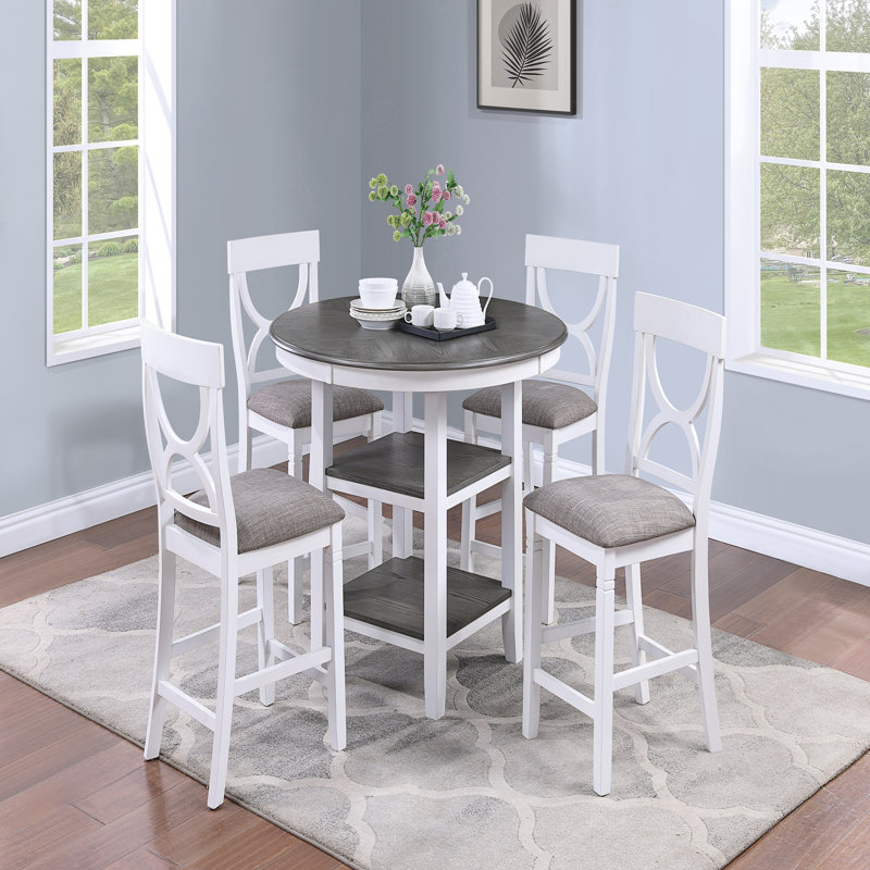 5-pcs Counter Height Dining Set, Gray