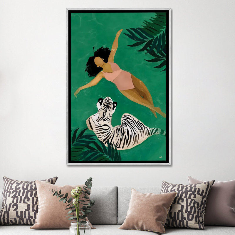 « Drift » par Bria Nicole-impression d’art graphique, Toile avec cadre argenté, Pas de tapis, H 60 po x l 40po x P 1,5 po