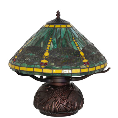 Lampe de table libellule en métal 17 po de hauteur