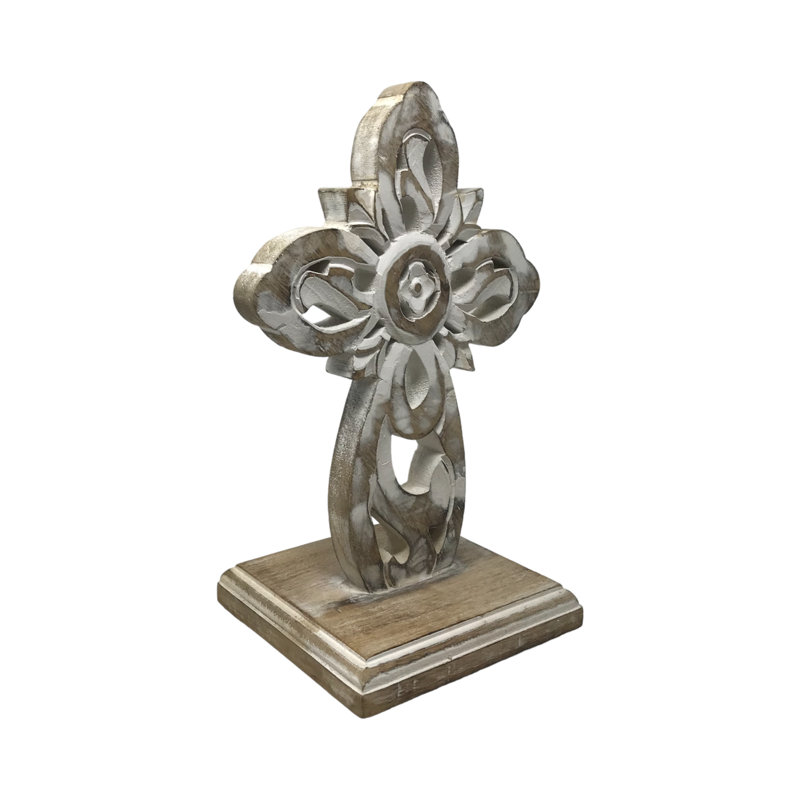 San Cristobal Table Cross - White Wash