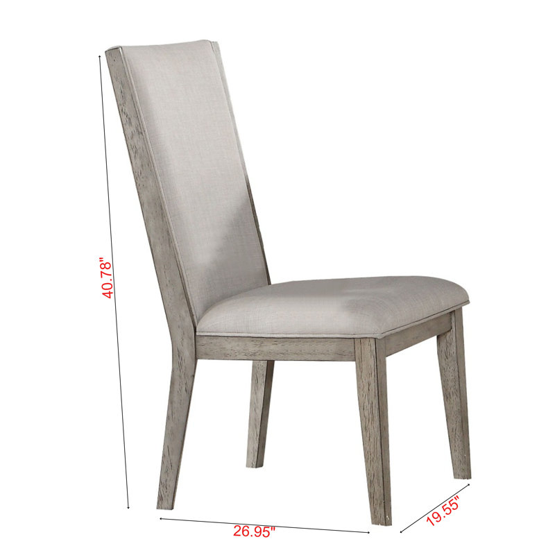 Earthen Fabric & Gray Oak Side Chair (set of 2)