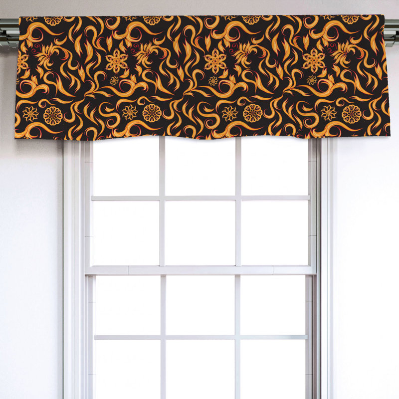 Sateen Floral Ruffled Window Valance