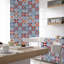 Malaya Sangria Azulejo Mix PVC Peel & Stick Mosaic Tile - 15cm x 15cm