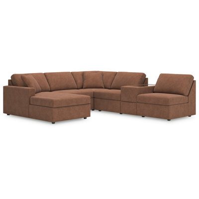 Canapé modulaire 6 pièces avec méridienne et console de rangement Chobanyan