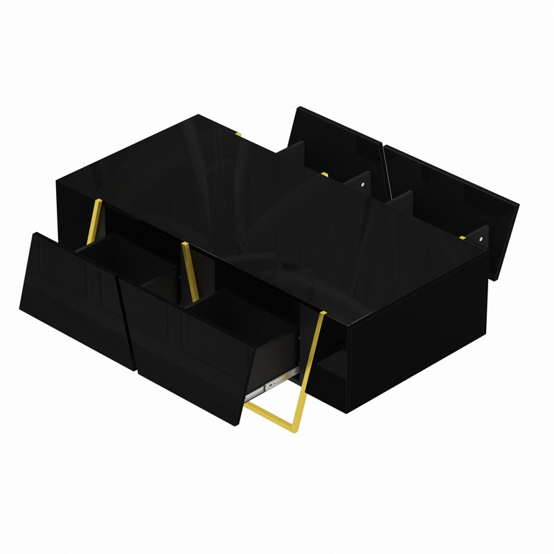 Table basse rectangulaire pour salle de séjour avec rangement et base, 4 tiroirs, 47,2 po