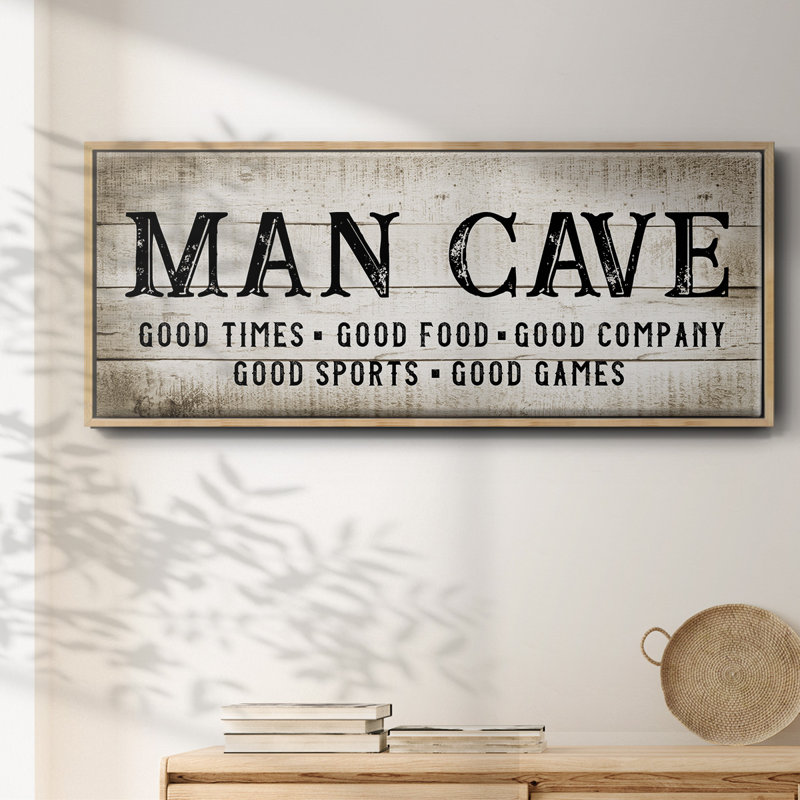 «Man Cave Good Times», toile encadrée, H 24 po x l 60 po