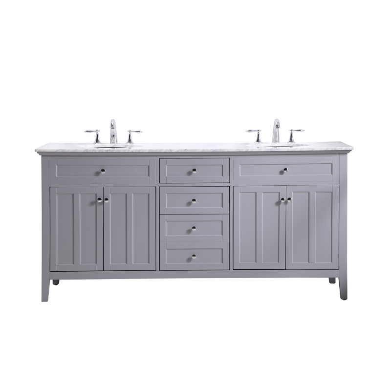 Ensemble de meuble-lavabo double 72 po Ain, gris