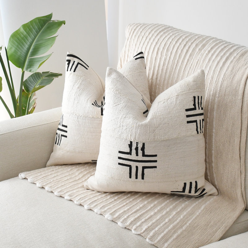 Tissu de boue africain authentique - LUXE, 18 x 18