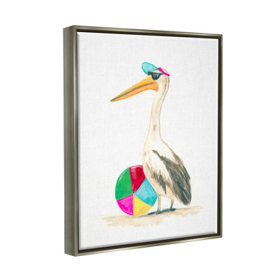 Stork & Beach Ball, reproduction d'art sur toile