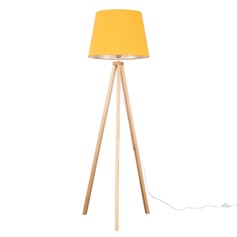 Nemours 159cm Basbro Tripod Floor Lamp Shade, No, Black, Grey