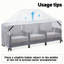 Housse pour meubles de patio imperméable robuste pour canapé et table, Oxford 420D résistant aux déchirures avec boucles, gris foncé-58665792