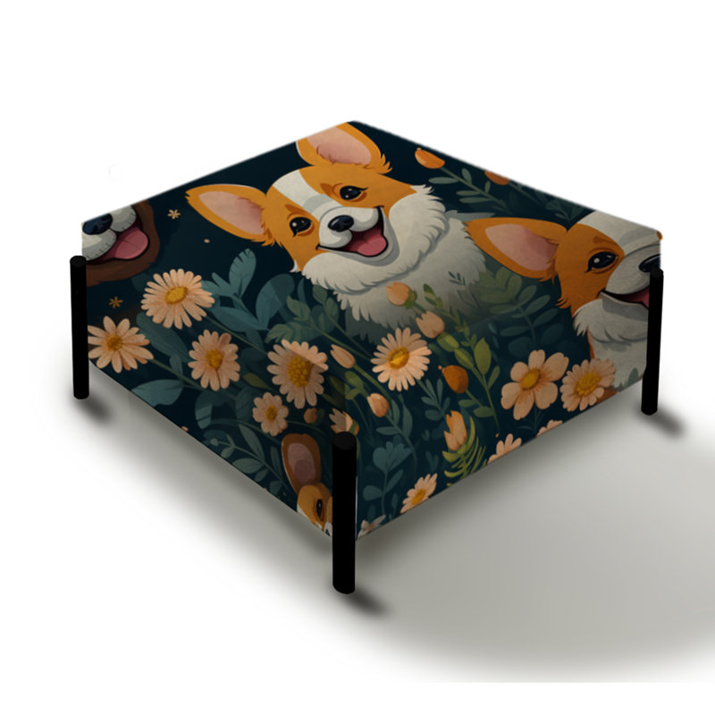 Corgi Cuties - Grand repose-pieds carré imprimé animal