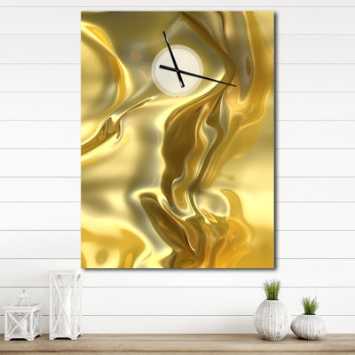 Golden Cloth Texture - Modern wall clock
