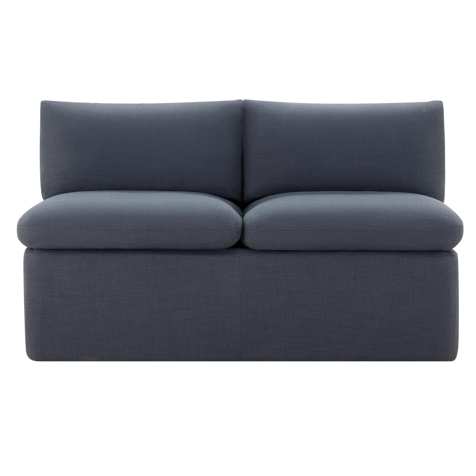 Alayaa 55" Dining Bench, Effie Indigo Performance Linen