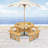 Outdoor 8 Person Picnic Table, 8 Person Round Picnic Table With 4 Built-In Benches, Umbrella Hole, Outside Table And Bench Set For Garden, Backyard, Porch, Patio-352117351