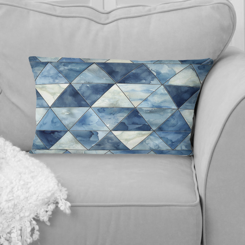 Coussin lombaire moderne bleu et blanc I