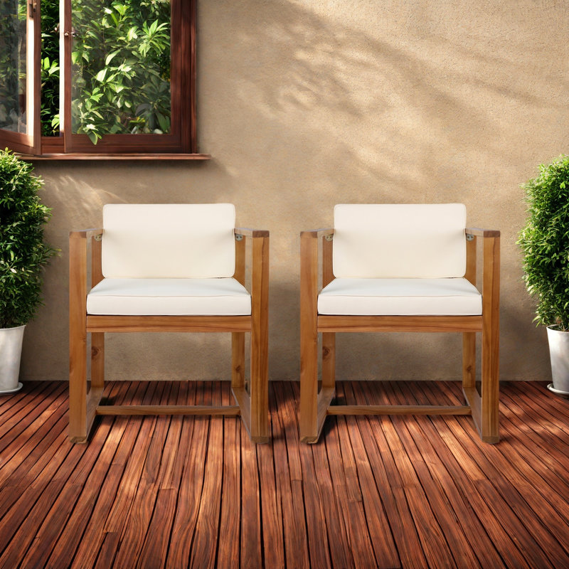 Ensemble de chaises de patio (ensemble de 2), Beige