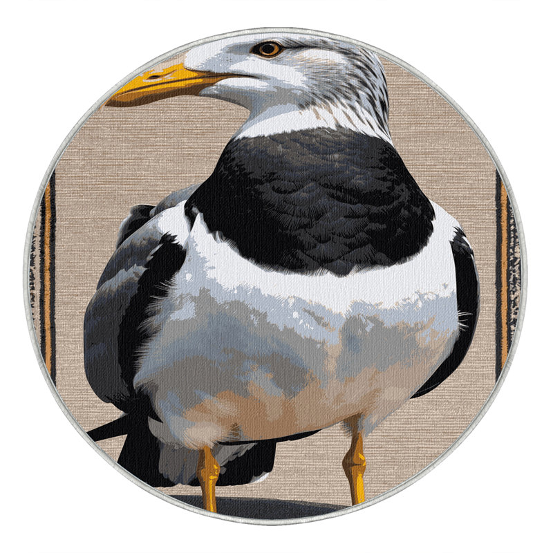  Tapis lavable Great Gull Birds, Rond 4 pi
